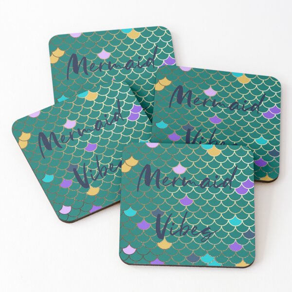 Item preview, Mermaid Vibes Colourful Green and Gold Digital Design designed and sold by Rebekah Mae.