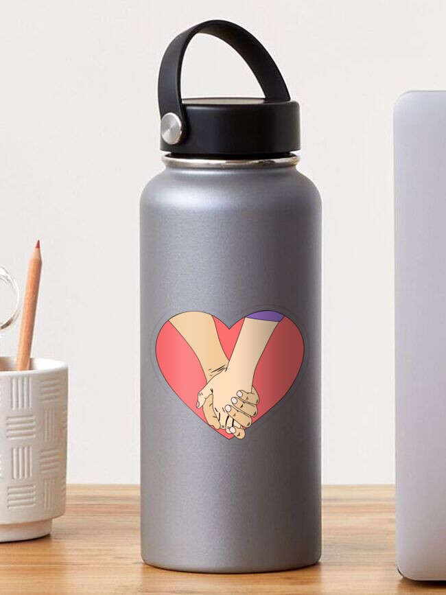 Aperçu 1 sur 3. Sticker avec l'œuvre sharing love, hands with heart, heart hands, red heart, lovely heart, emoji heart, heart design printed products, heart printed gifts, créée et vendue par Rami2012.