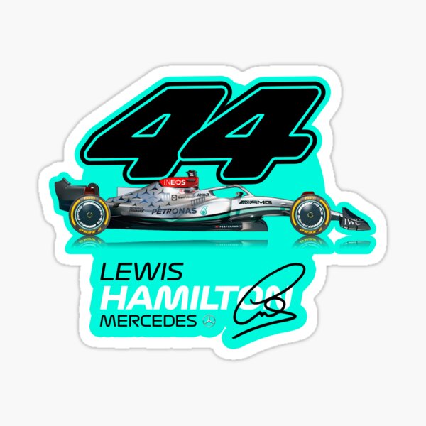 "F1 Lewis Hamilton 44" Sticker For Sale By Designhood82 | Redbubble