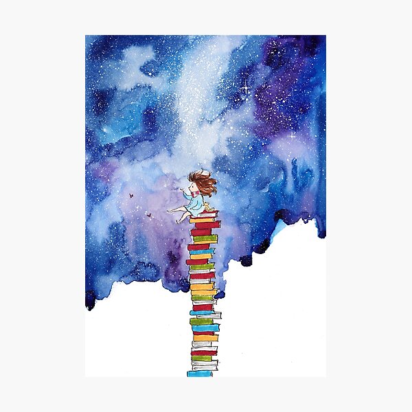 A Tiny Book Lover Photographic Print
