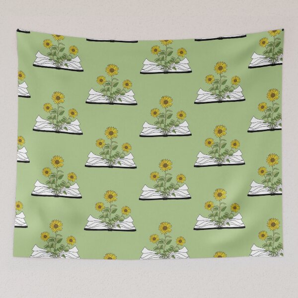 Item preview,  Flowers Growing From Green Book,sunflowers lovers designed and sold by fatydesignspace.
