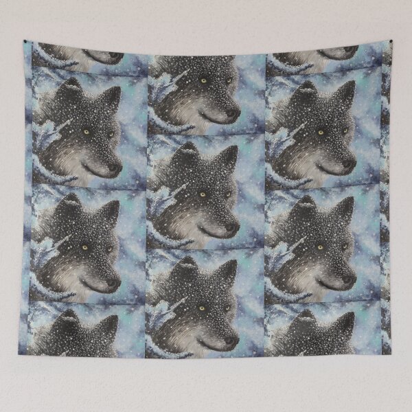 Item preview, Black Snow Wolf in the Snow designed and sold by Simon Mark Knott * Simbird *.