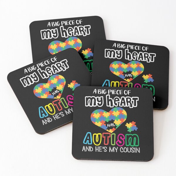 Item preview, A BIG PIECE OF MY HEART HAS AUTISM AND HE MY COUSIN HAPPY designed and sold by sobriowslen.