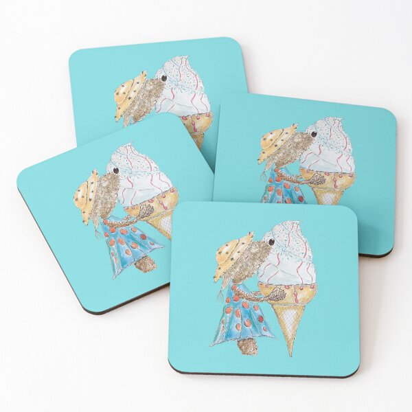 Item preview, Brown Dog eating ice-cream, Bedlington Terrier Dog designed and sold by The Quaint and Quirky.