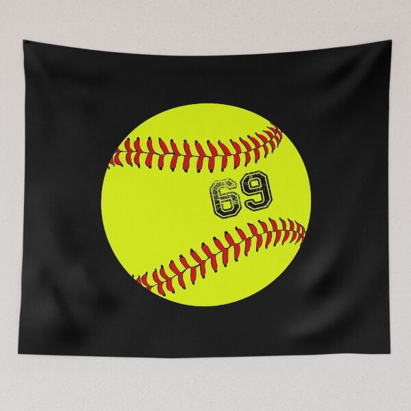Item preview, Softball ball number 69, sixty nine designed and sold by TheCultStuff.