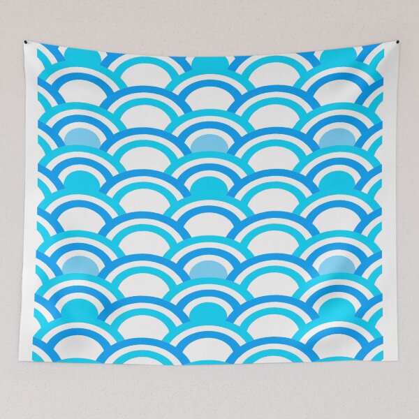 Item preview, Japanese Seamless Blue Wave Pattern designed and sold by Uday24.