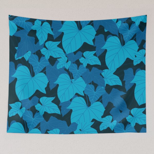 Item preview, Cyan Tropical Philodendron Leaves Pattern designed and sold by GraphicsClub.