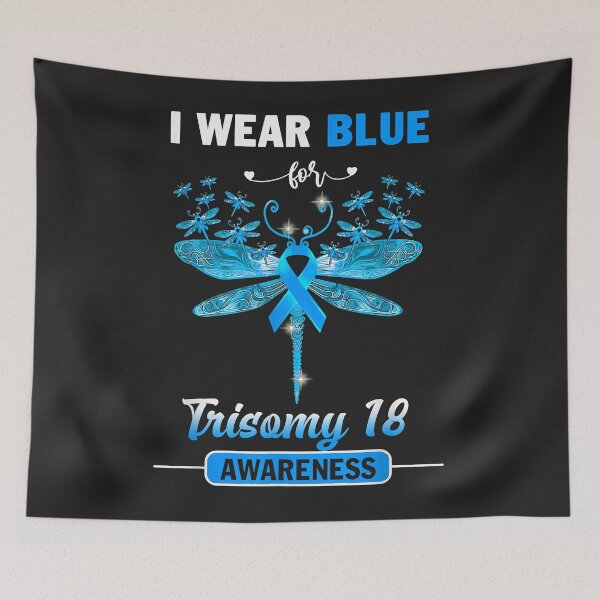 Item preview, I Wear Blue Trisomy 18 Awareness Dragonfly designed and sold by Corelli87.