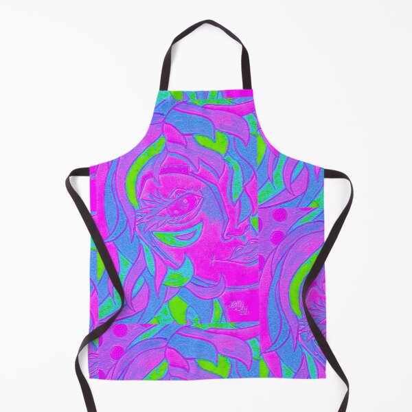 Item preview, Neon Lady portrait, edited watercolour drawing designed and sold by MariDaniArt.