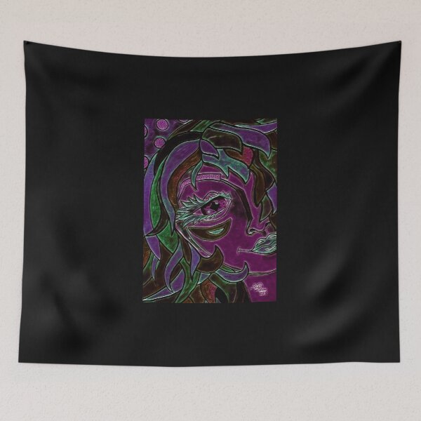 Item preview, Dark Pink Lady portrait, edited watercolour drawing designed and sold by MariDaniArt.