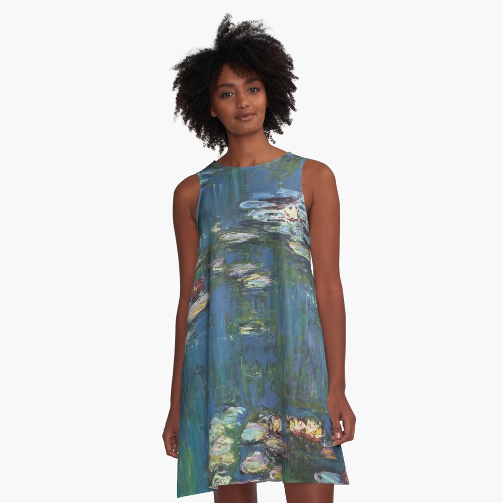 Water Lilies by Monet A-Line Dress