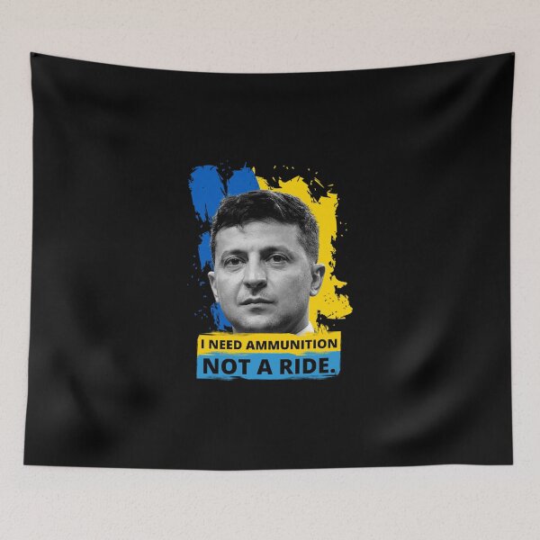 Item preview, Volodymyr Zelensky - I Need Ammunition, Not A Ride stand with Ukraine war   designed and sold by AitchDesigns.
