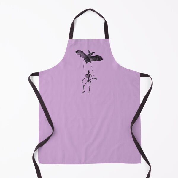Item preview, Dancing skeleton with big bat in purple and black (black and purple) designed and sold by Madame Memento.