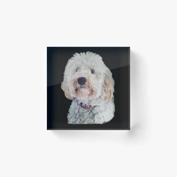 Item preview, White Miniature Cockapoo Dog designed and sold by LornaBowdenART.