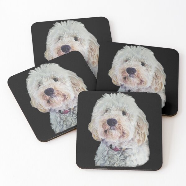 Item preview, White Miniature Cockapoo Dog designed and sold by LornaBowdenART.