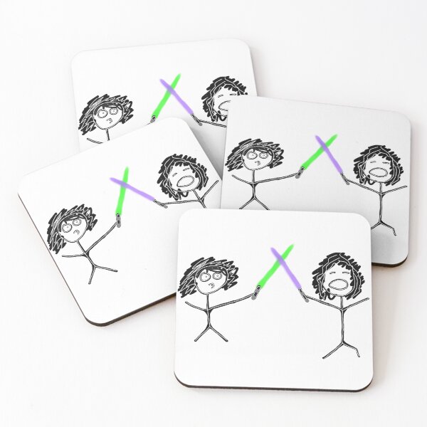 Item preview, Stick figures with lightsabers fighting designed and sold by sikmnxj.