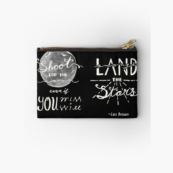 Item preview, Shoot For the Moon - Les Brown quote art (on blk) designed and sold by Jenny N..