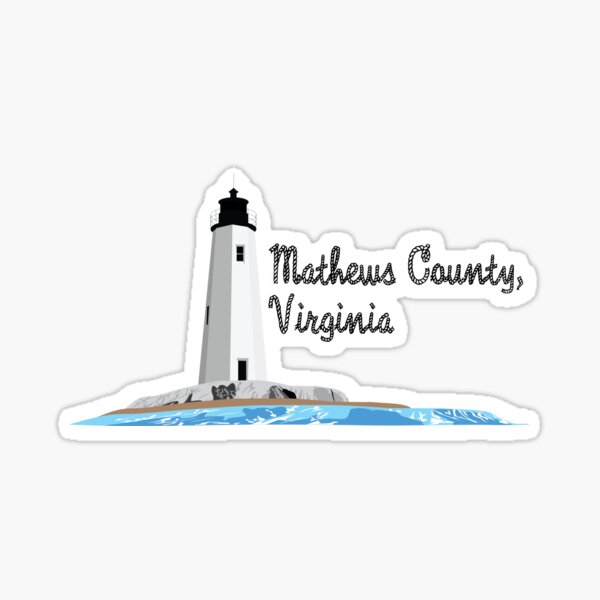 Mathews County, VA - New Point Comfort Lighthouse Sticker