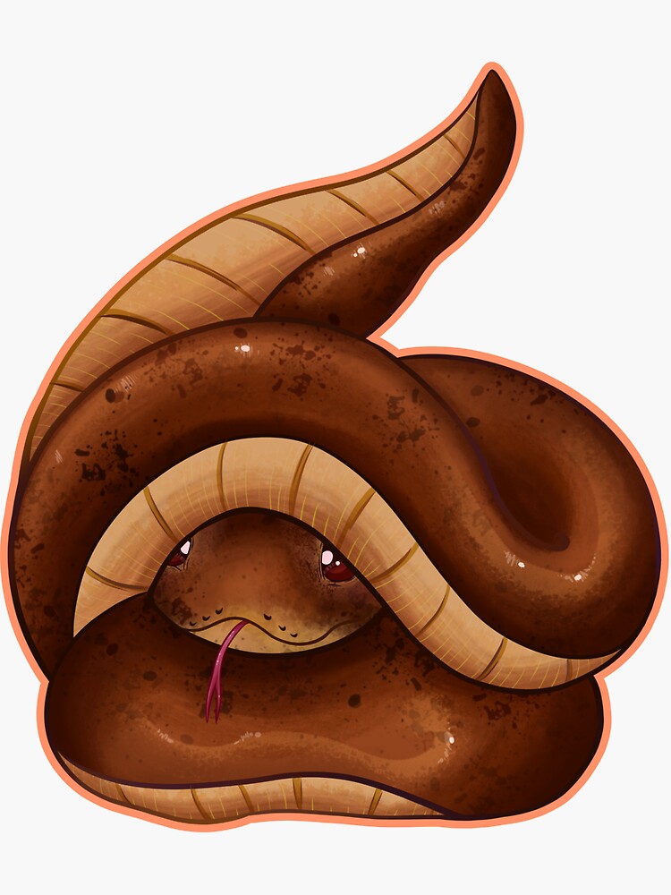 Kawaii Brown Snake 2D Art - InspireMari.nl