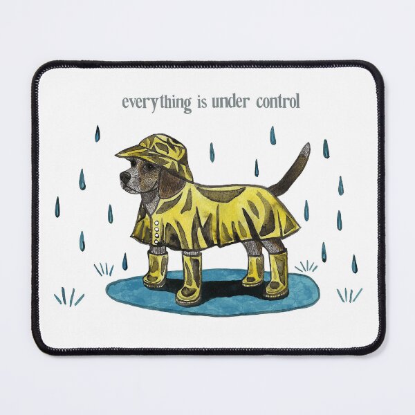 Item preview, Everything is under control cute dog in raincoat designed and sold by Lydia-Artwork.