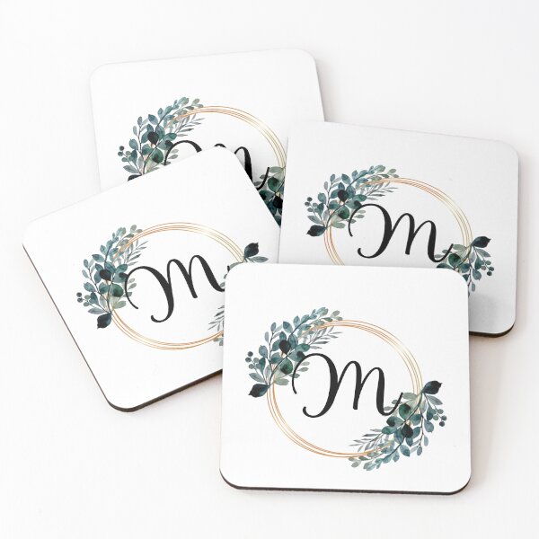 Item preview, Monogram Letter M | Laurels with Gold Borders designed and sold by JustSeasons.