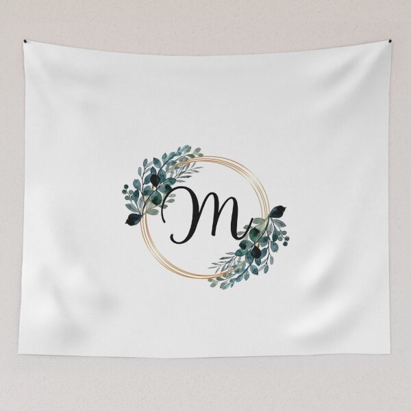 Item preview, Monogram Letter M | Laurels with Gold Borders designed and sold by JustSeasons.