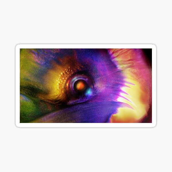 Beeindruckendes abstraktes Gemälde: Auge, rote Sonne oder? "Eye - Match - Perls" Sticker