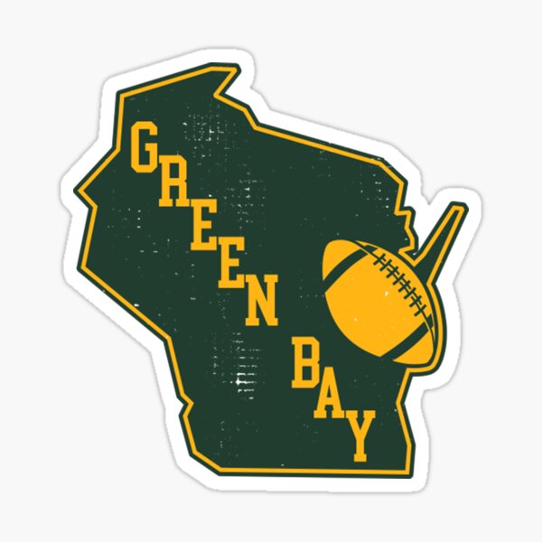 Green Bay Packers PillowRetro Style Green Bay State Outline Design Sticker