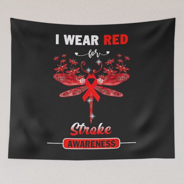 Item preview, I Wear Red Stroke Awareness Dragonfly designed and sold by Corelli87.