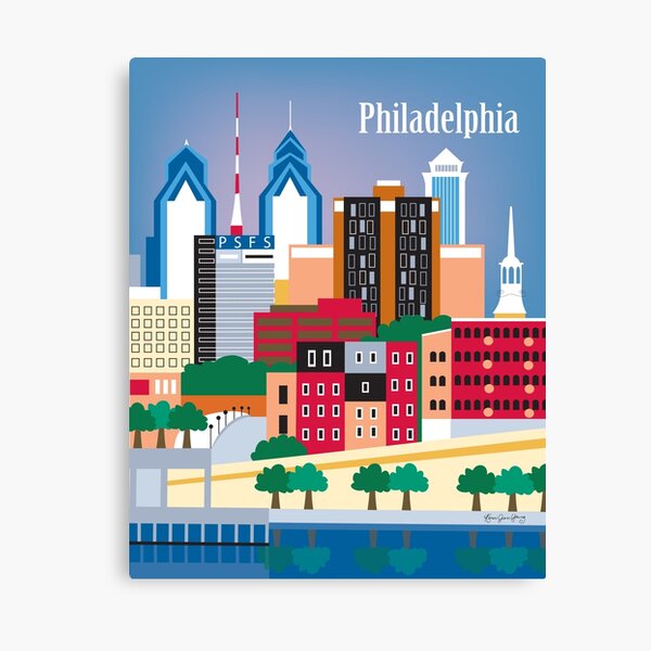  Pure Net Art Philadelphia Skyline Sports on Canvas … (12X14,  Black and White): Posters & Prints