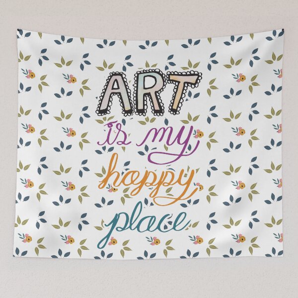 Item preview, Art is My Happy Place - Floral Lettering designed and sold by Jenny N..