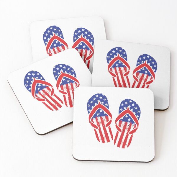 Artikelvorschau, 4. Juli Flip Flops Amerikanische Flagge Rot Weiß Blau entworfen und verkauft von jaygo.