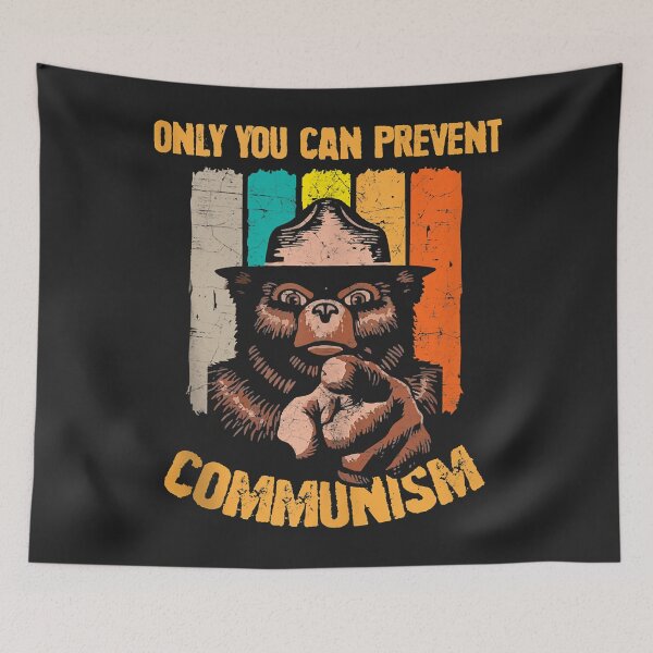 Item preview, Only You Can Prevent Communism Funny Camping Bear Tank Top designed and sold by Corelli87.