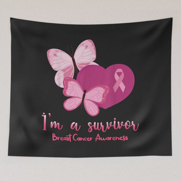 Item preview, Pink 2 Butterfly Heart Im A Survivor Breast Cancer Awareness designed and sold by Corelli87.