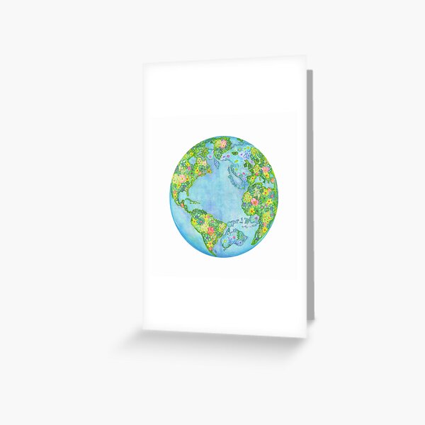 Floral Earth Greeting Card
