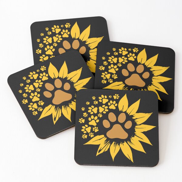 Item preview, Dog Mom Dad Pawprint Sunflower  designed and sold by ZiesMerch.