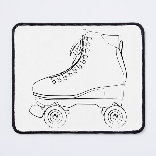 Item preview, Roller skates shoes derby, Wrotki Rollschuhe Roll schuhe Roll schuhe Boots retro old school sport. Contour lines drawn, drawing designed and sold by Marcin Adrian.