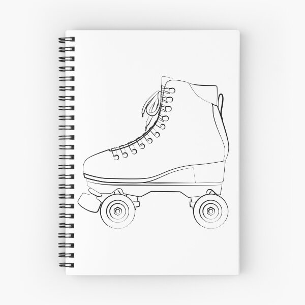 Artikelvorschau, Roller skates shoes derby, Wrotki Rollschuhe Roll schuhe Roll schuhe Boots retro old school sport. Contour lines drawn, drawing entworfen und verkauft von Marcin Adrian.