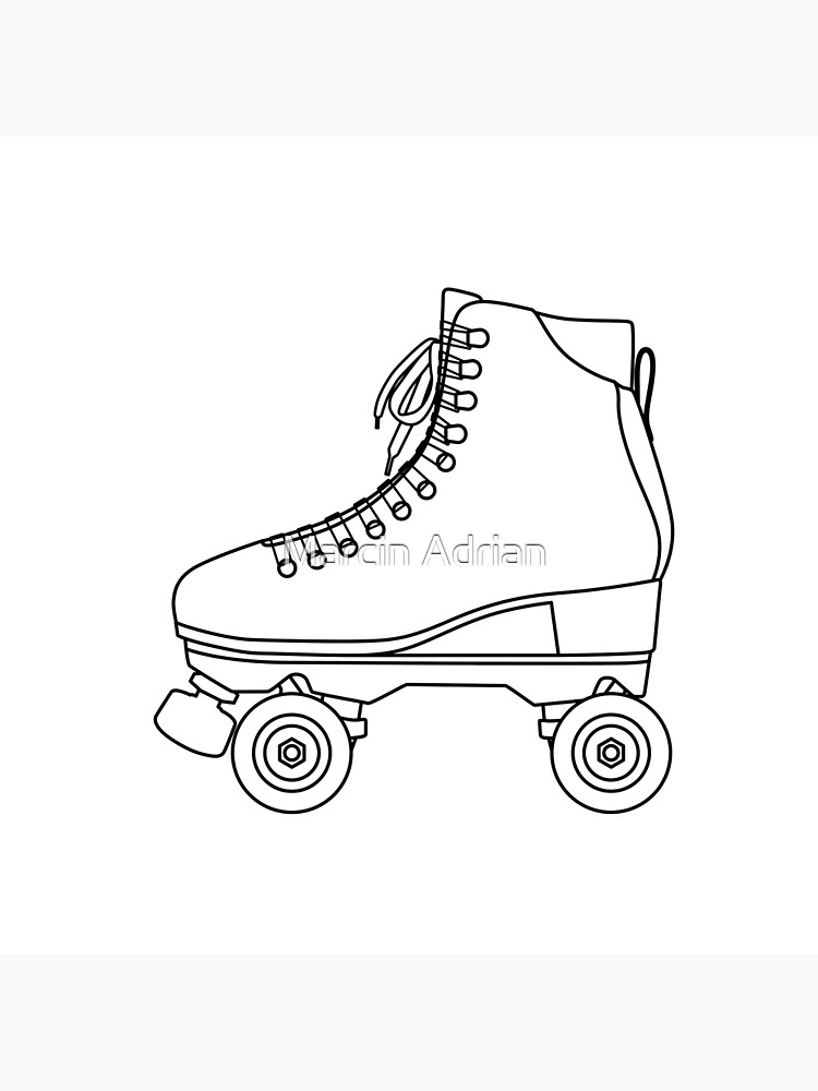 Bolsa de tela «Zapatos patines derby, Wrotki Patines Zapatos patines Botas retro old school sport. Líneas de contorno dibujo» MarcinAdrian | Redbubble