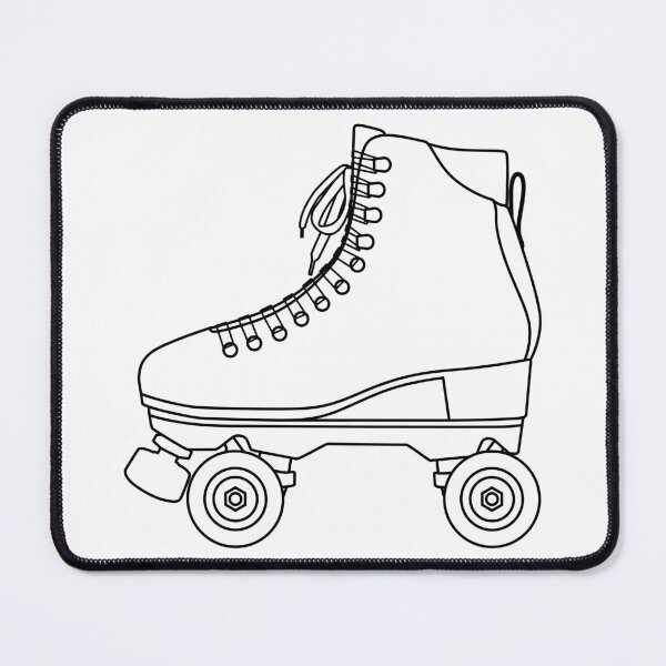 Item preview, Roller skates shoes derby, Wrotki Rollschuhe Roll schuhe Roll schuhe Boots retro old school sport. Contour lines drawn, drawing designed and sold by Marcin Adrian.