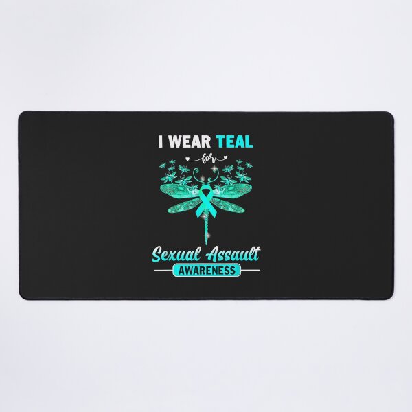 Item preview, I Wear Teal Sexual Assault Awareness Dragonfly designed and sold by Corelli87.