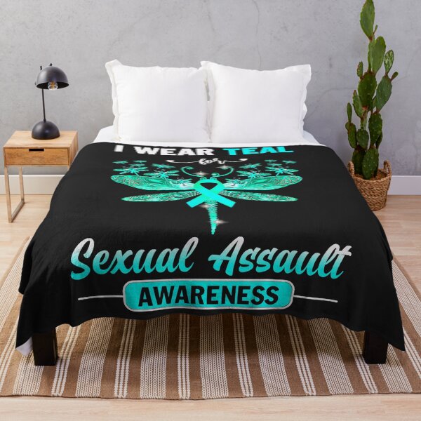 Item preview, I Wear Teal Sexual Assault Awareness Dragonfly designed and sold by Corelli87.