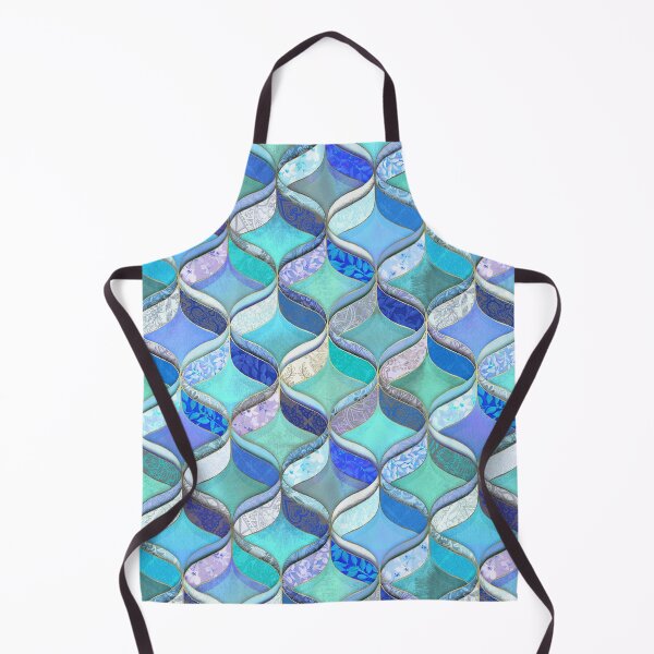 Item preview, Patchwork Ribbon Ogee Pattern in Blues & Greens designed and sold by micklyn.
