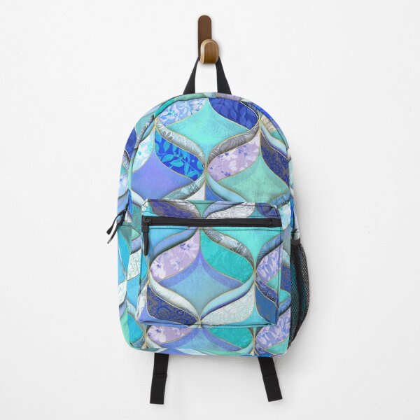Item preview, Patchwork Ribbon Ogee Pattern in Blues & Greens designed and sold by micklyn.
