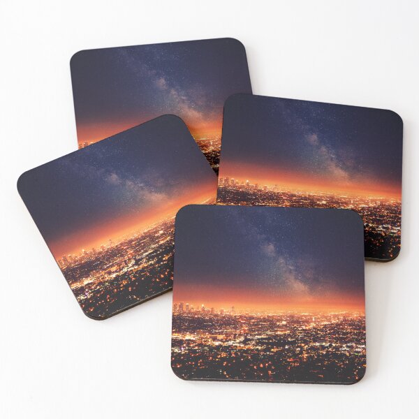 Item preview, Los Angeles downtown buildings and milkyway at night designed and sold by Chris-Thodd.