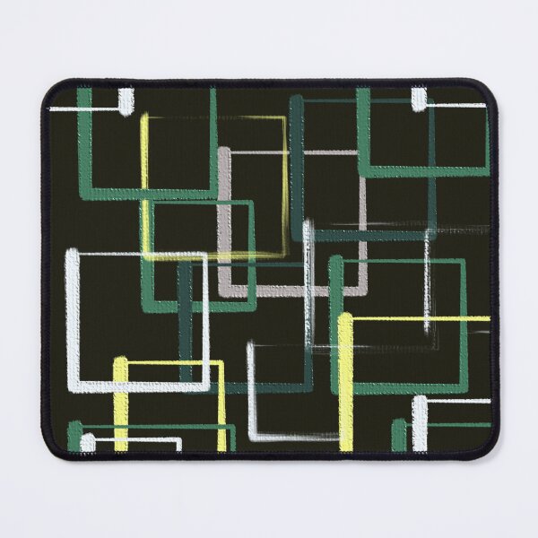 Item preview, Green Yellow Geometric Cube Square Oil Painting Abstract Art Modern Minimalist Wall Decor designed and sold by hopecope.