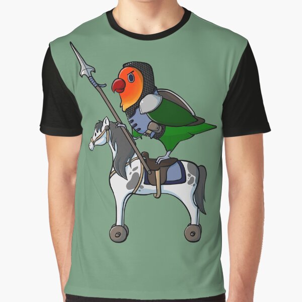 Roleplaying fighter on toy horse fischers lovebird Graphic T-Shirt