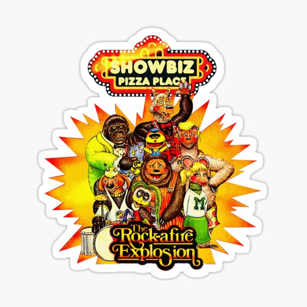 Show Biz Pizza Places The Rockafire Explosion Sticker For Sale By Lleracssayneeww Redbubble