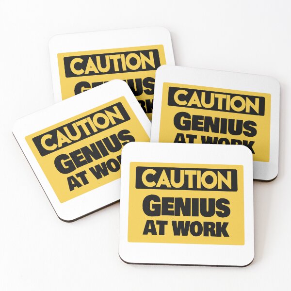 Item preview, Caution Genius at work sign Design designed and sold by mindischaos.