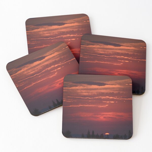 Item preview, Red sunset with trees designed and sold by enchantedvibes.
